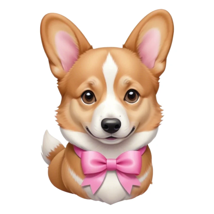 more Cute welshcorgi with pink ribbon sticker