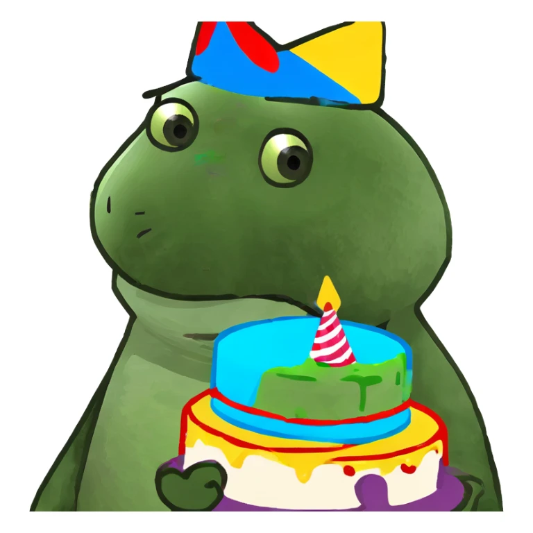 panda in birthday cake sticker