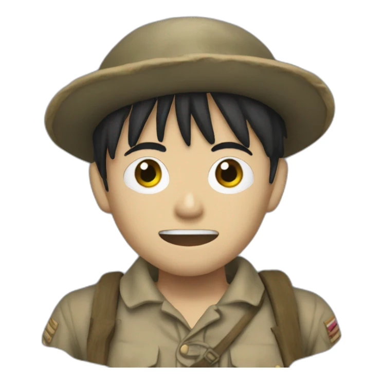 luffy in the trenches in world war 1 sticker