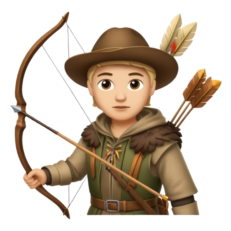 The classic image of a hunter carrying a bow and arrow sticker
