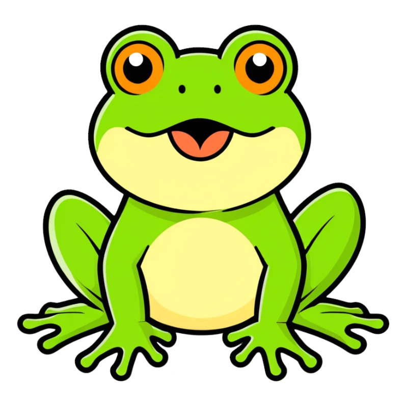 Frog sticking his tongue out  sticker