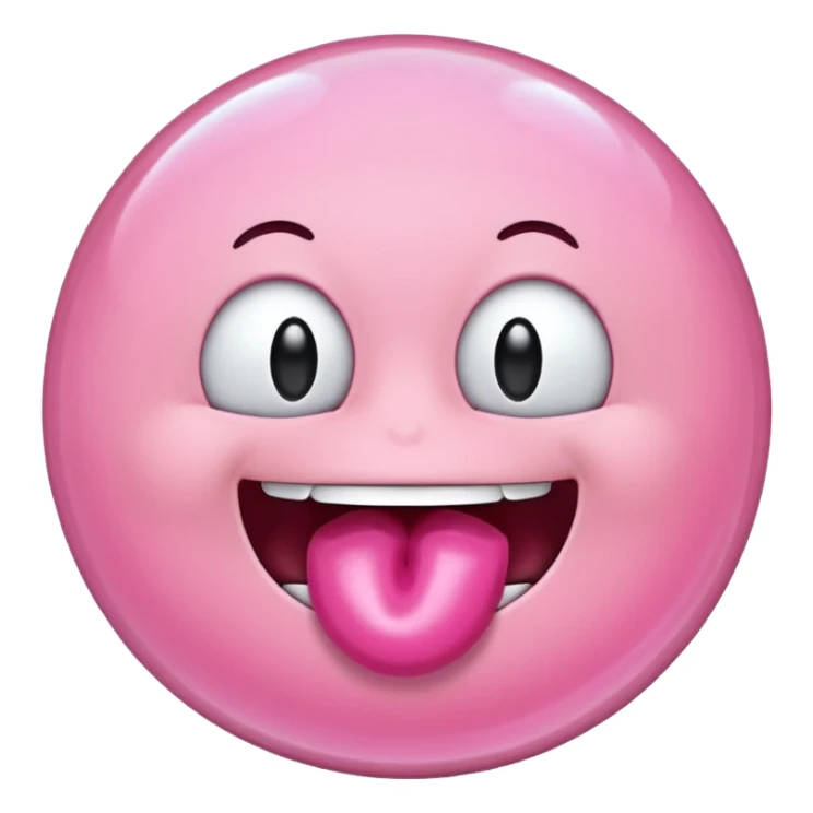 emoji chewing bubble gum sticker