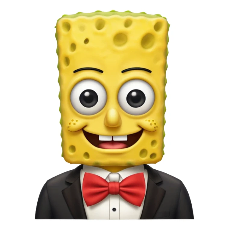 SpongeBob, wearing egypt custome, red bow tie sticker