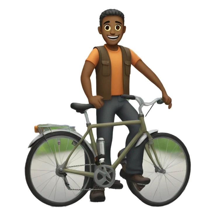 man smiling on bicycle outdoors sticker