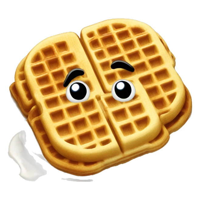 Waffles with butter and syrup sticker