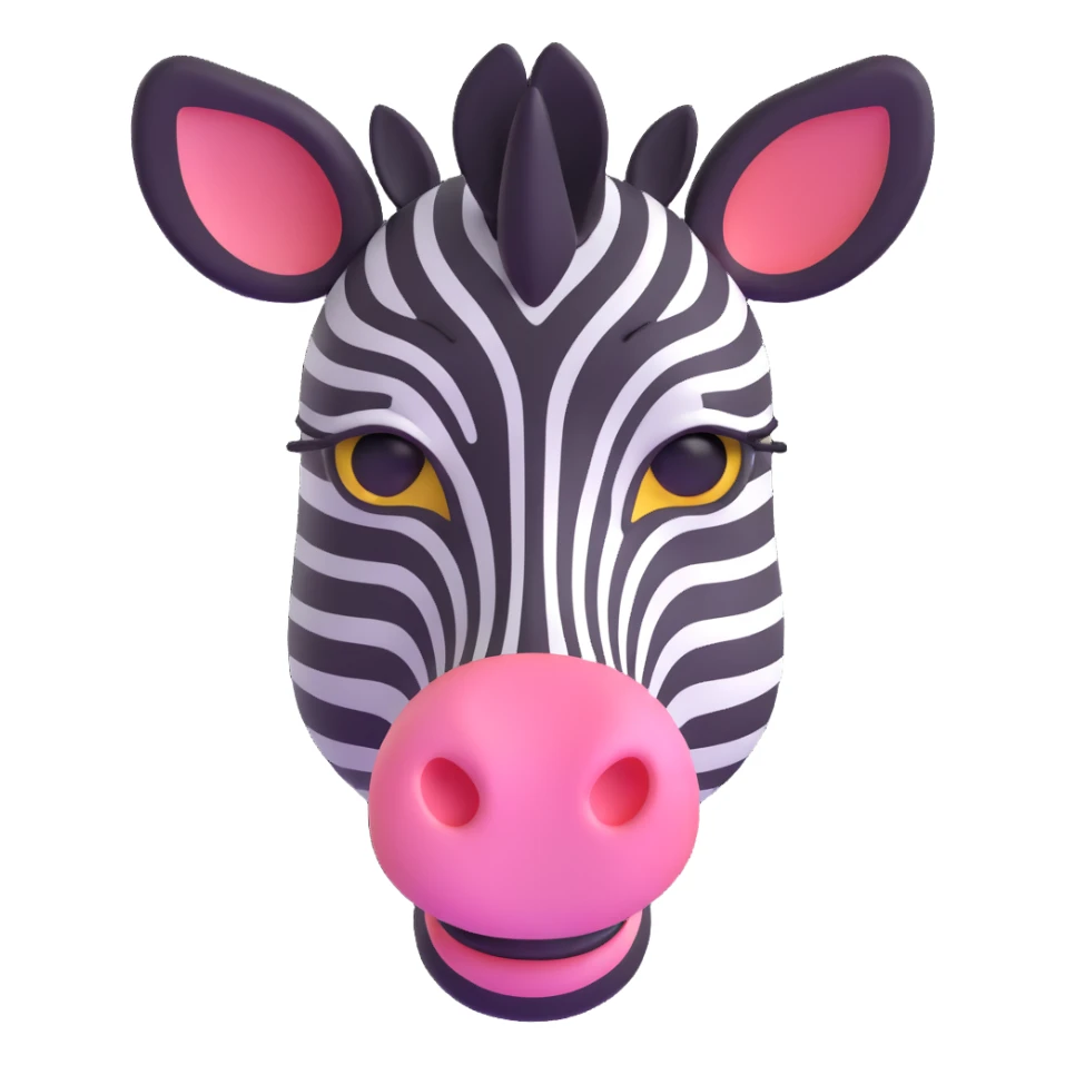zebra's face sticker