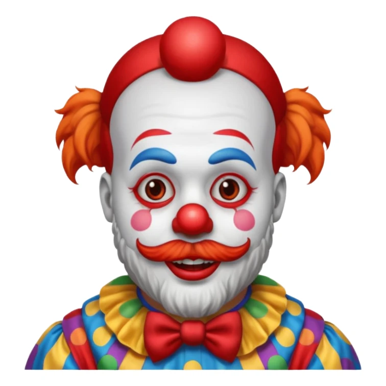 clown with beard, clown outfit sticker