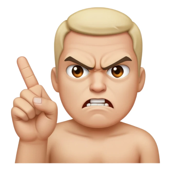 Angry face showing middle finger sticker