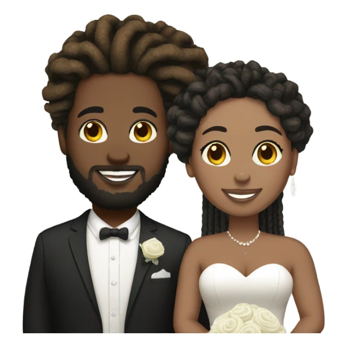 Plus size couple with locs wedding pale sticker