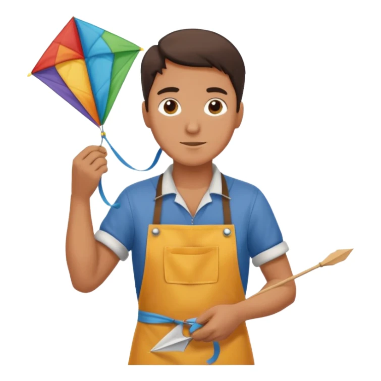 Kite Maker, making a kite pose. sticker