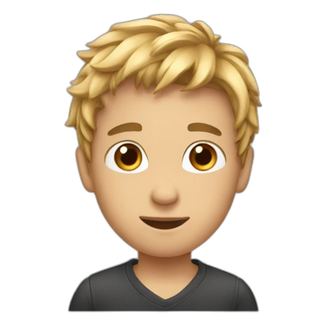 a boy with staright hair sticker