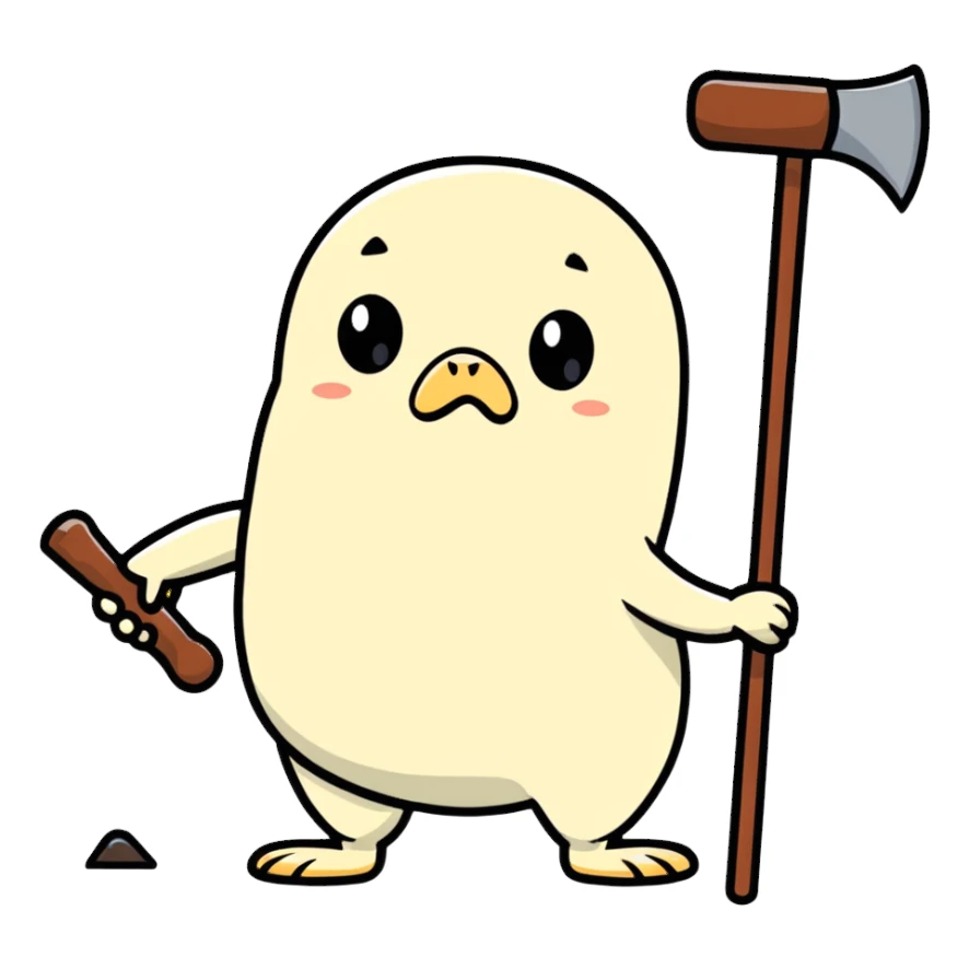 person whacking a mole with a hammer sticker