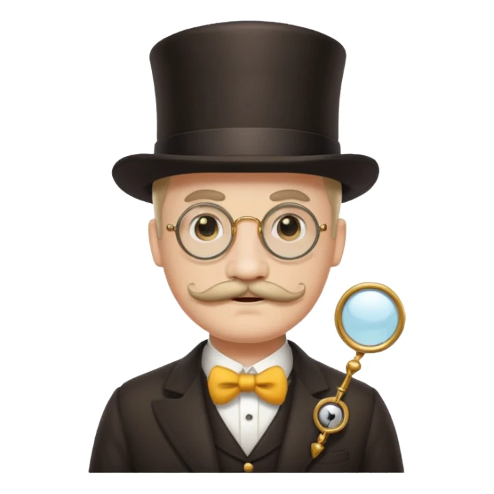mustache monocle emojis white sticker