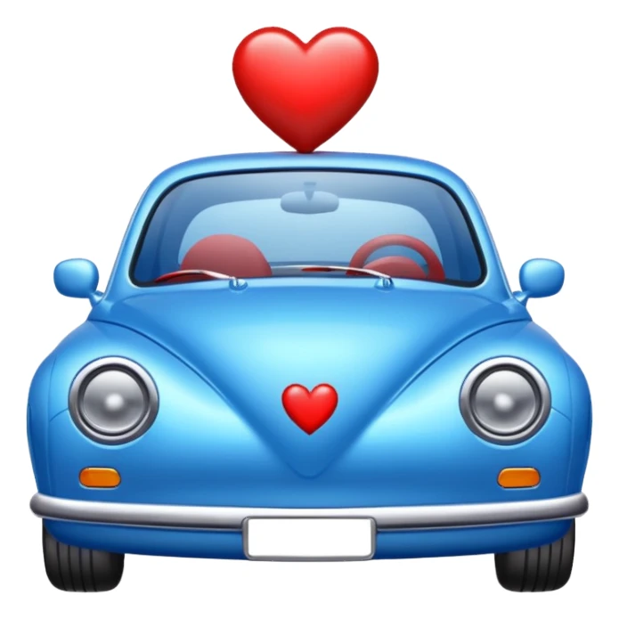 Blue car with heart sticker