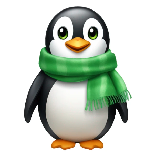 Penguin with green scarf sticker