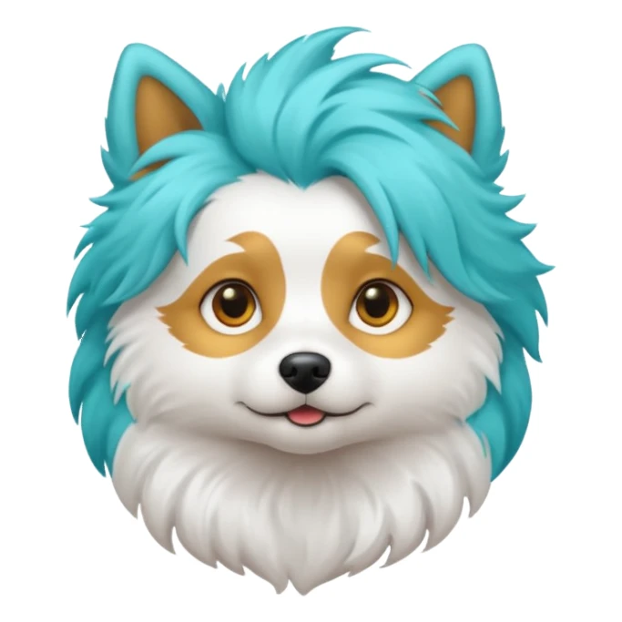 dog with turquoise hair sticker