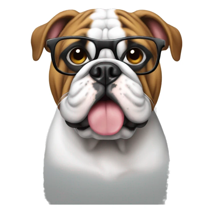 bulldog with glasses sticker