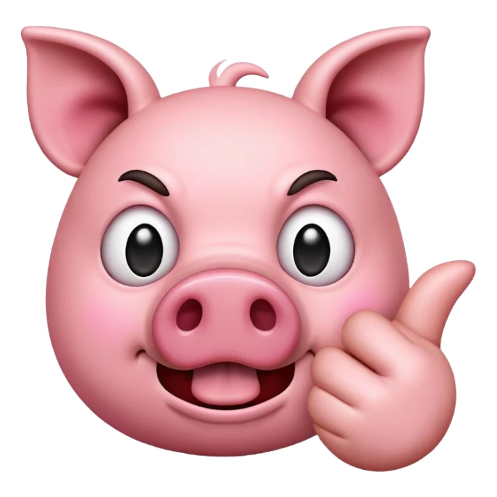 emoji flipping off with a pig face sticker