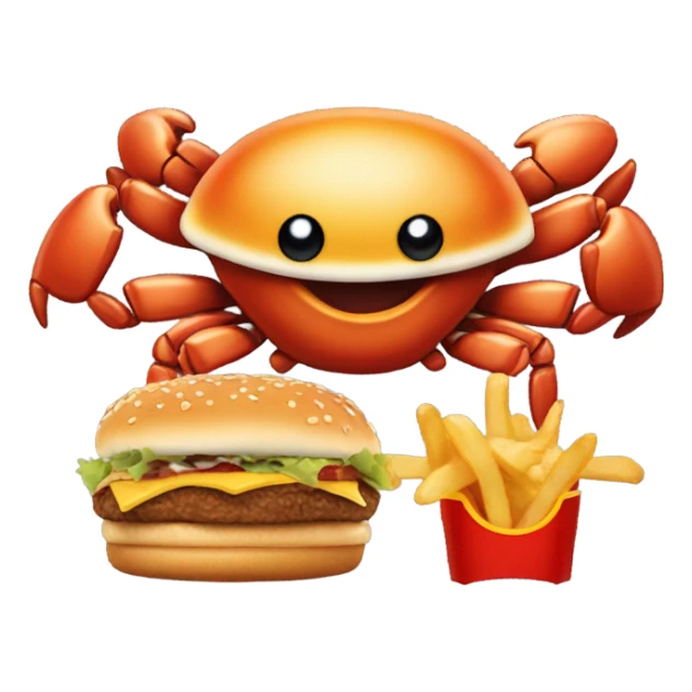 tanner crab eating mcdonald's  sticker