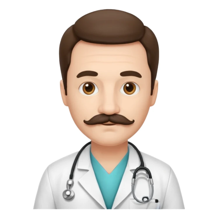 doctor with mustaches sticker