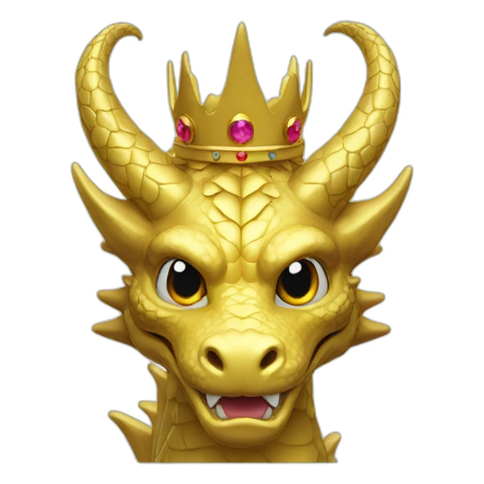 Gold head dragon with crown sticker