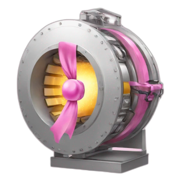 particle accelerator with cute pink ribbon sticker