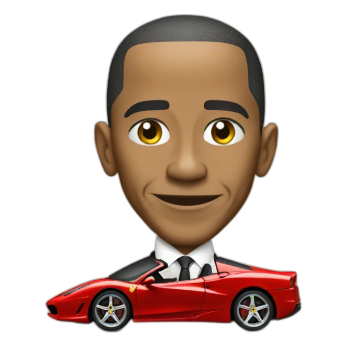 Obama in a Ferrari  sticker