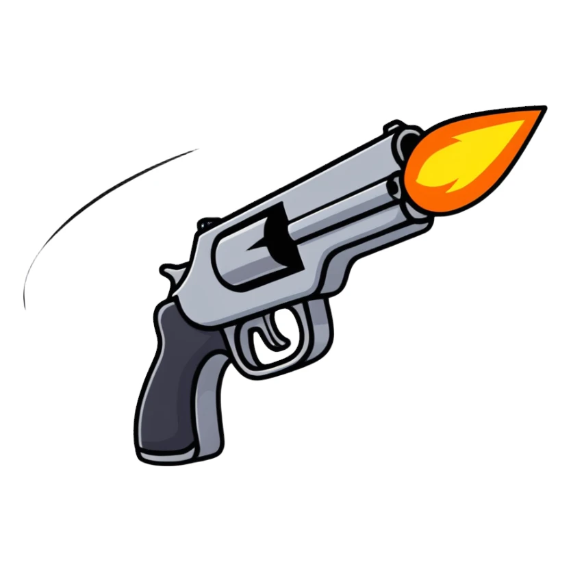 Cartoon gun blast with action effects sticker