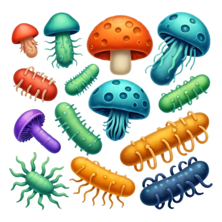 bacteria and fungi sticker