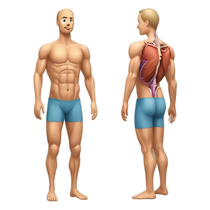 Human anatomy 3D quadriceps muscle sticker