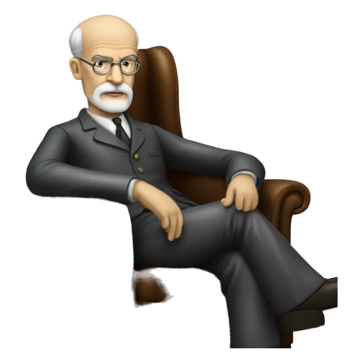 Sigmund Freud on a leather couch. sticker