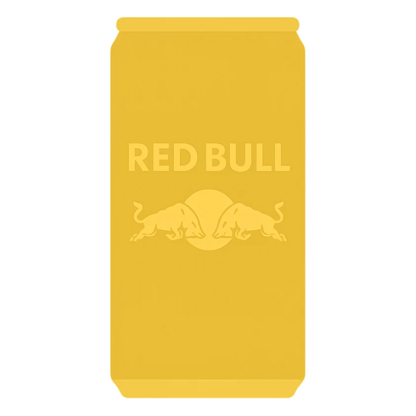 Flat icon Red Bull yellow sticker