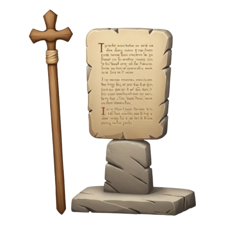 Ten commandments tablets and staff simplify sticker