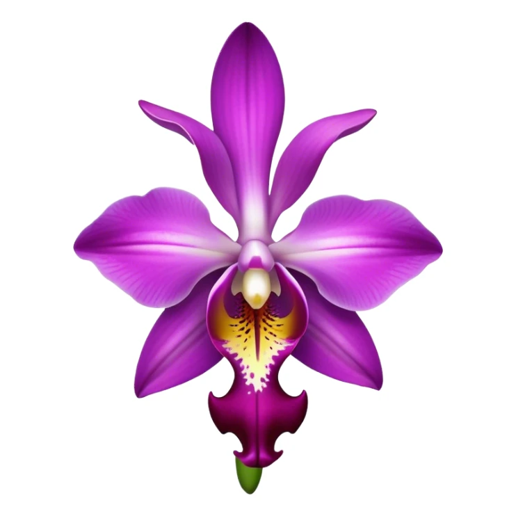 single purple Dendrobium Orchid flower, stem sticker