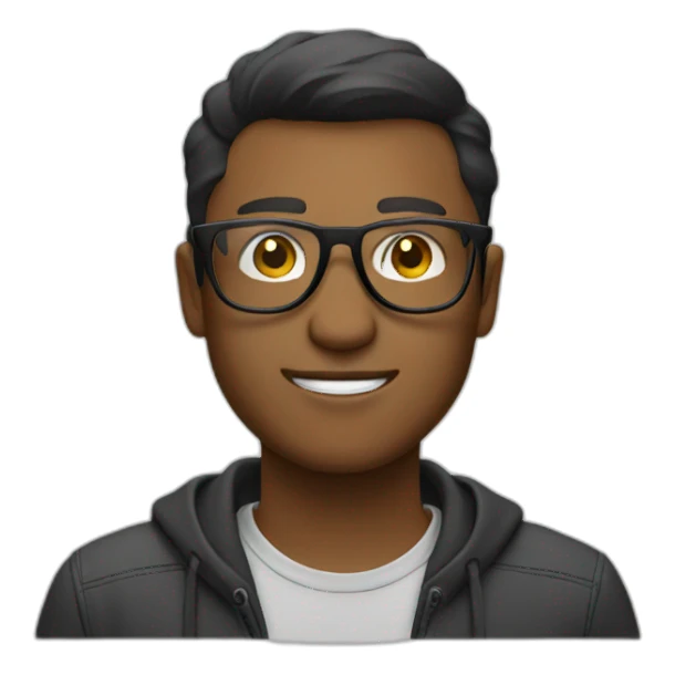 designer with rectangular transparent glasses sticker