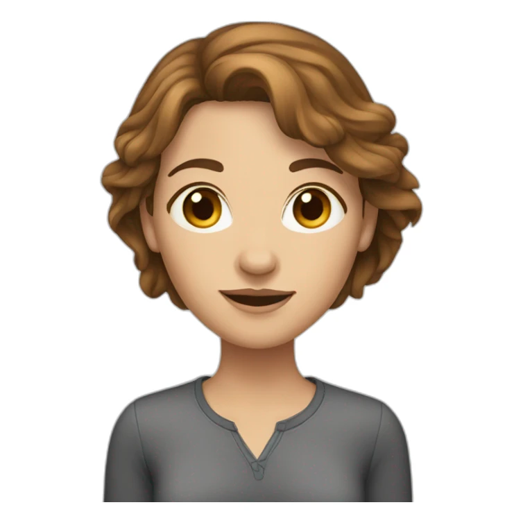caucasian brown-haired woman sticker