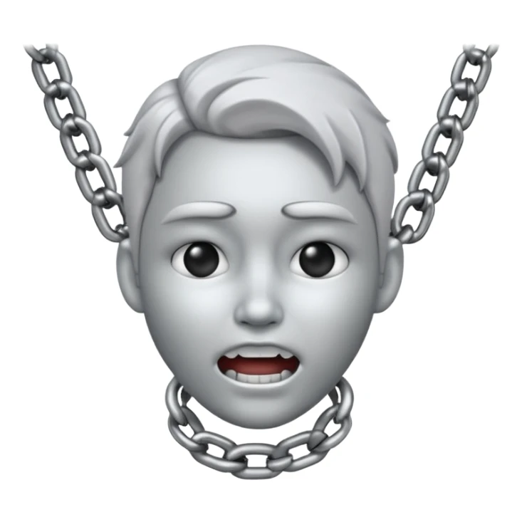 chain choking on the neck sticker