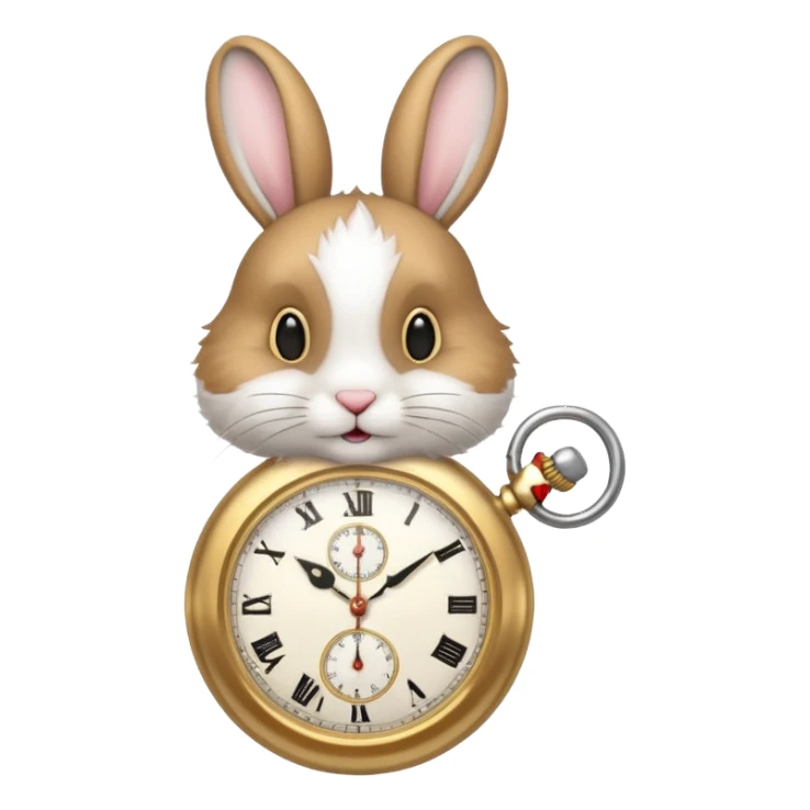 Rabbit holding watch sticker