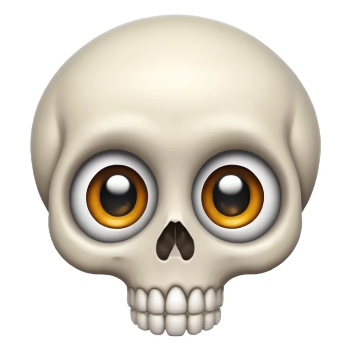 cute cartoon skull, big eyes sticker