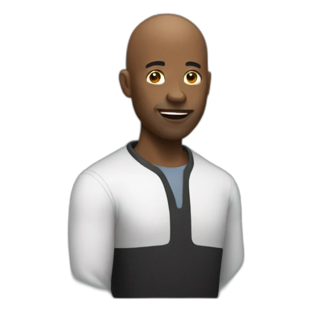 bald black man asking question sticker