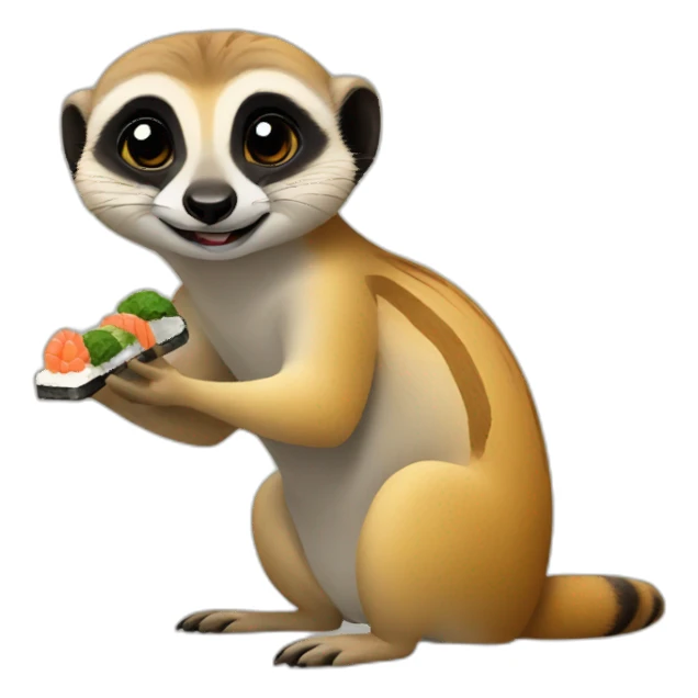 meerkat-eating-sushi sticker