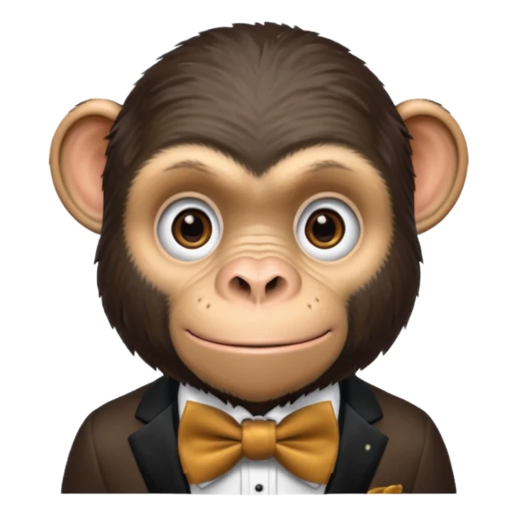 chimpanzee with bow tie sticker