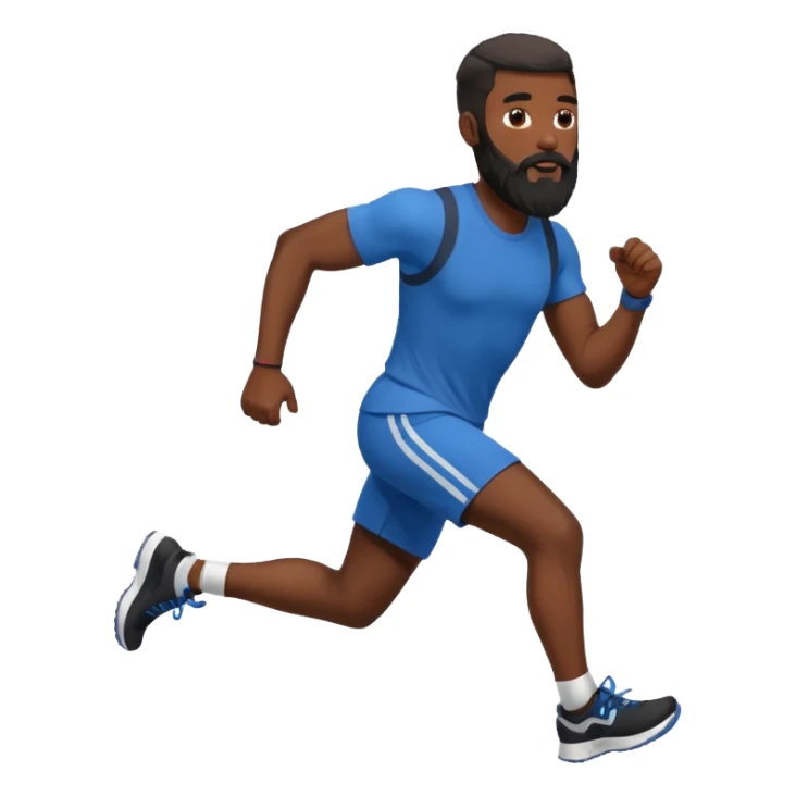 blackman with full beard running exercise sport sticker