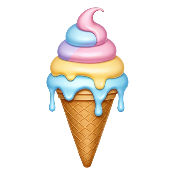 Melted pastel ice cream sticker