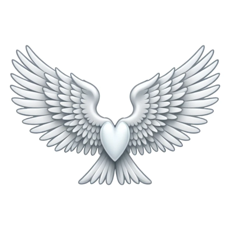 white angel wings icon sticker