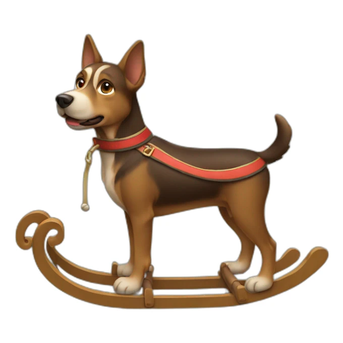 dog-drawn sleigh seen from top sticker