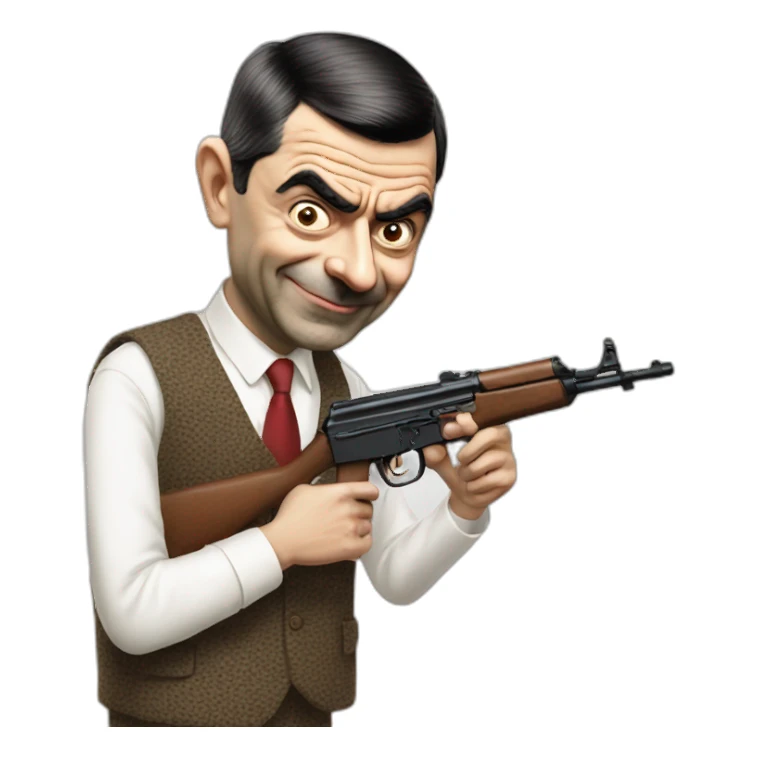 mr bean with a ak sticker