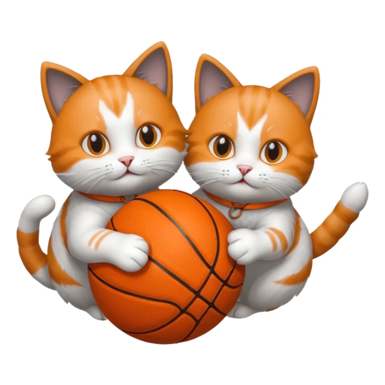 2 cats spinning basketballs sticker