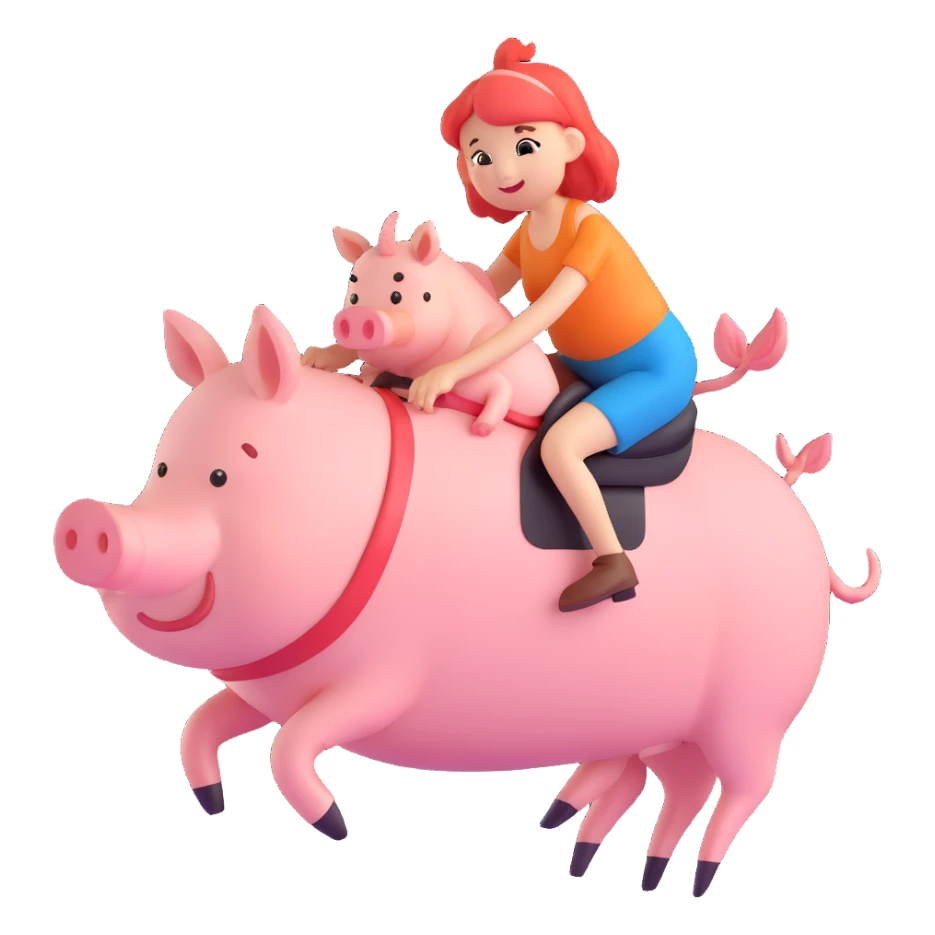 A shrimp riding a pig sticker