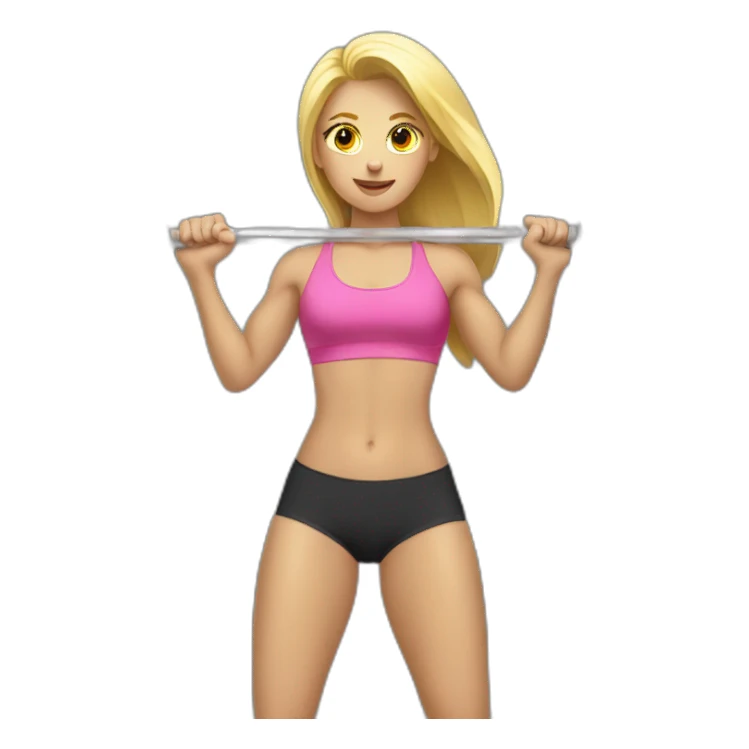 blonde girl lifting weights sticker